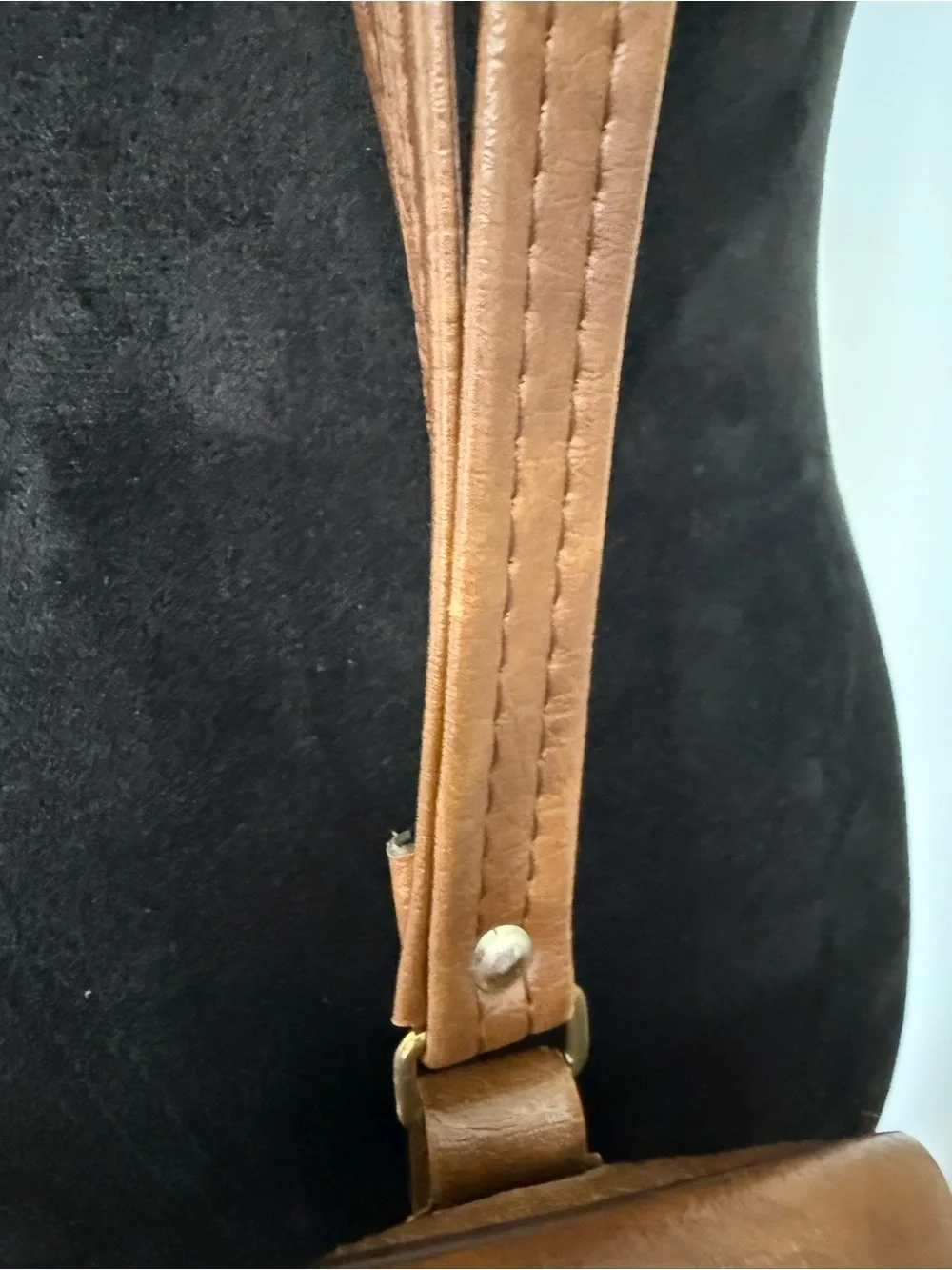 Vintage Kodak Camera Tote Brown Faux Leather Crossbody Bag Removable Strap